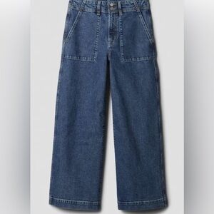 Gap Factory Women's High Rise Wide-Leg Crop Jeans. Size 20/35R.  Dark Rinse.